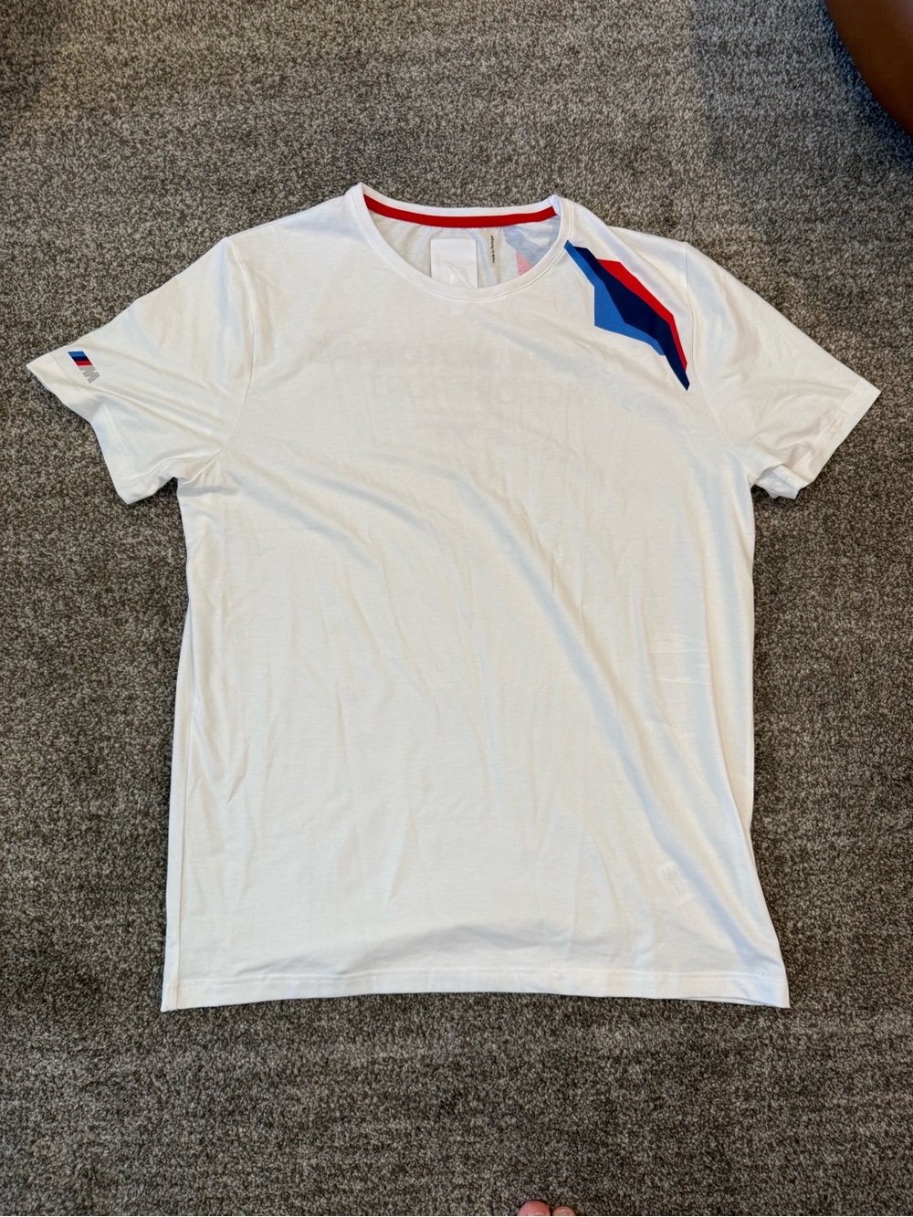 BMW Motorrad Motorsport T-Shirt White Men's XL M Graphic Tee Made in Portugal